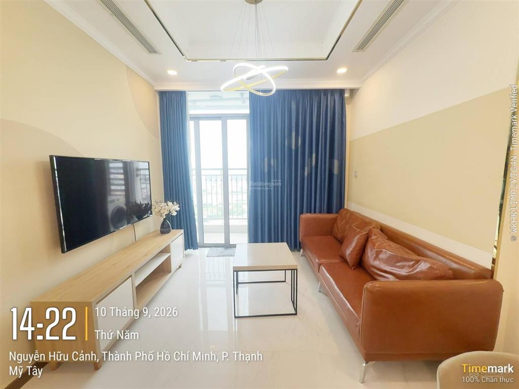 Đi nước ngoài cần cho thuê gấp cc 1pn, 1wc tại vinhomes central park, 50m2, 17 triệu vnd