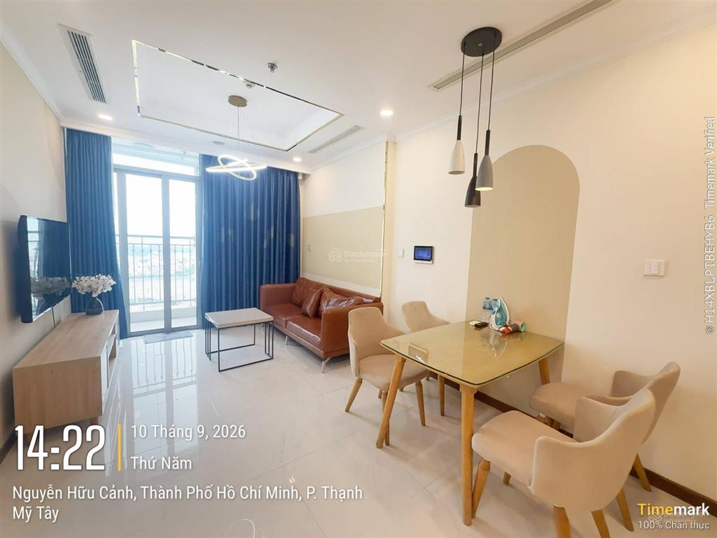 Đi nước ngoài cần cho thuê gấp cc 1pn, 1wc tại vinhomes central park, 50m2, 17 triệu vnd