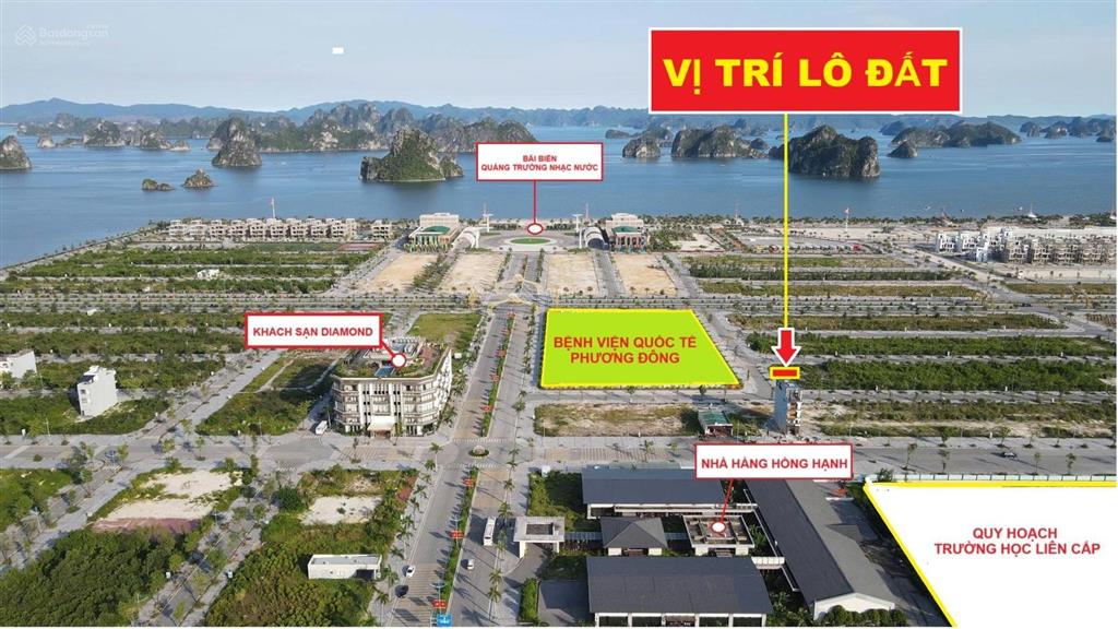 Lô đất áp góc sát biển đặc khu vân đồn, quảng trường nhạc nước, dt 87,5m2, đông bắc, giá 3,15 tỷ