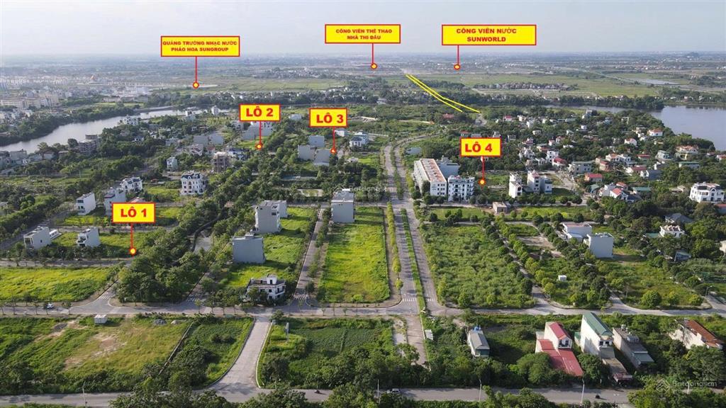 Bán đất ceo 2 mặt sông, gần công viên sunworld, cạnh bv việt đức cs2, dt 100m2, tây, giá 46 tr/m2