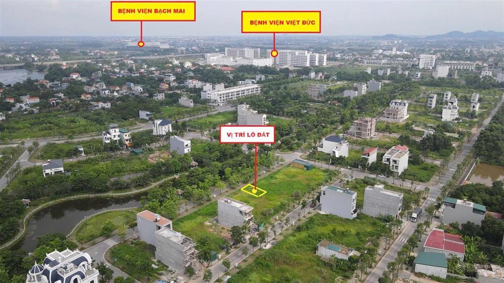 Bán đất view sông nhân tạo, cạnh bệnh viện việt đức cơ sở 2, dt 100m2, đông bắc, giá 46 tr/m2