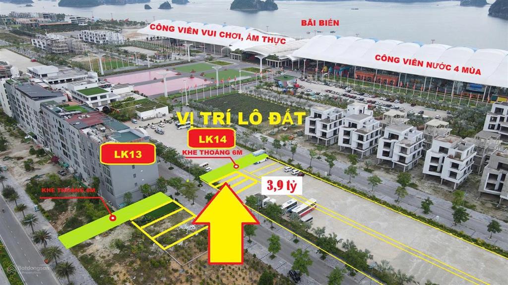 Bán đất sát biển, cạnh công viên nước, dt 90m, tây bắc, đường 17,5m, giá bán 3,9 tỷ