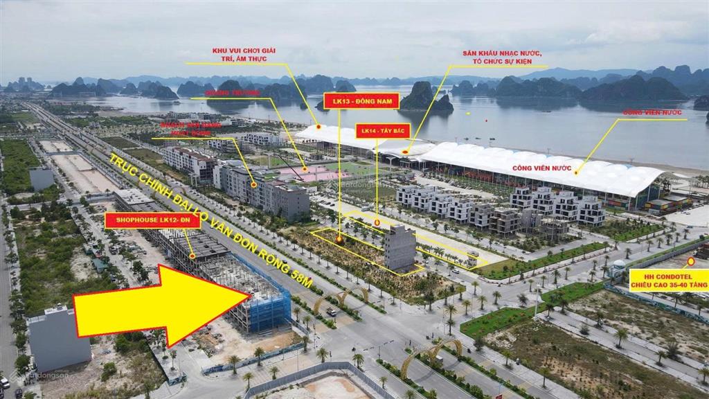 Bán shophouse mặt đường 58m vân đồn, sát biển, công viên nước, dt 87,5m2 xây 5,5 tầng giá 6,8 tỷ