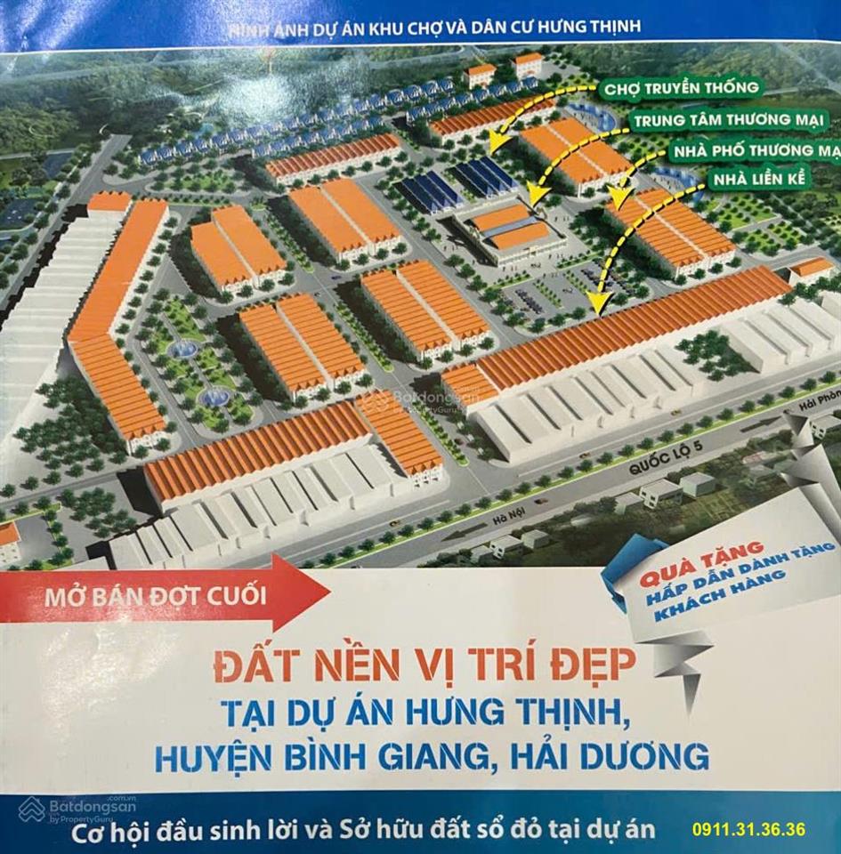Chính chủ bán đất nền sổ đỏ kđt hưng thịnh quán gỏi, 109m2, mt 6m, cửa ngõ hải phòng mới.