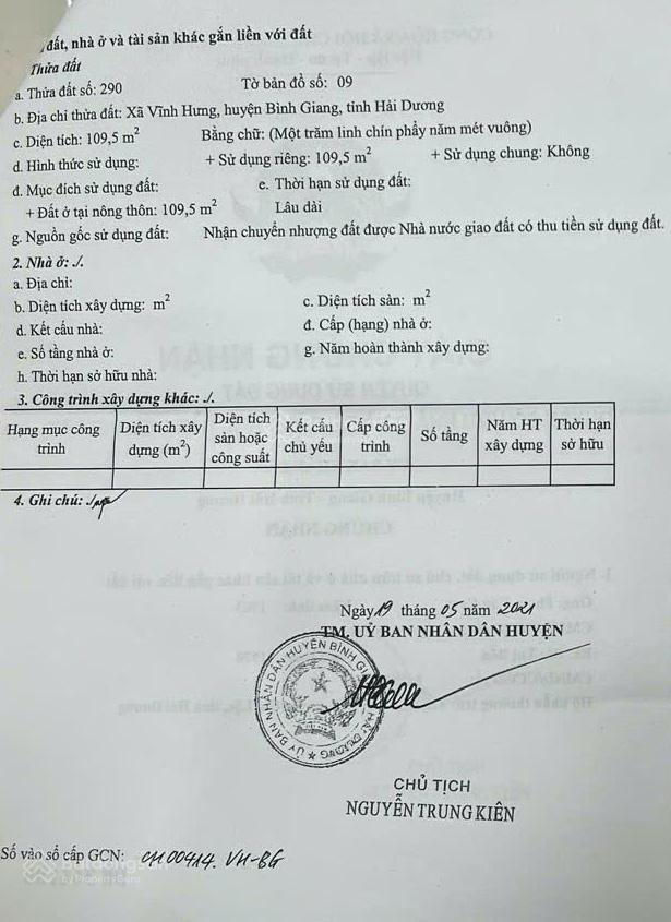 Chính chủ bán đất nền sổ đỏ kđt hưng thịnh quán gỏi, 109m2, mt 6m, cửa ngõ hải phòng mới.
