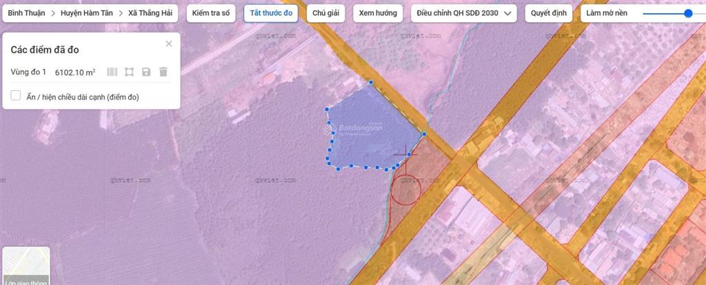 Chuyển nhượng lô đất 71m ngang mặt tiền đường nhựa ủy ban xã thắng hải, 6200m2