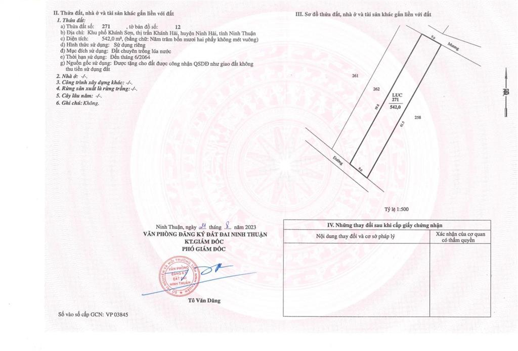 Bán đất 542m2 tại kp. khánh sơn, đường đt 704, phường ninh chử, khánh hòa