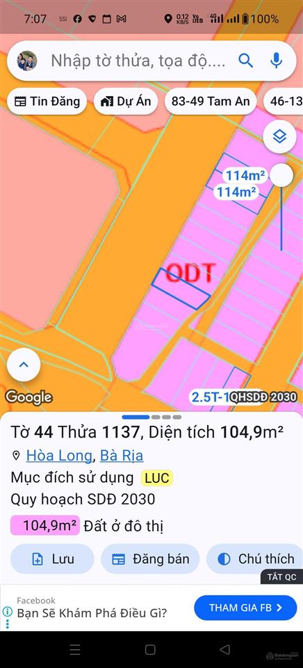 Chính chủ bán nhanh lô đất mặt phan bội châu khu thanh sơn c thuộc xã hoà long, tp bà rịa