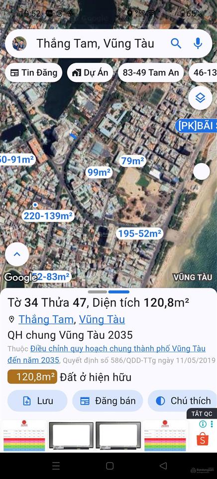 Nhà cấp bốn mặt tiền đường võ thị sáu, phường thắng tam tp vũng tàu, nay thuộc tp hcm