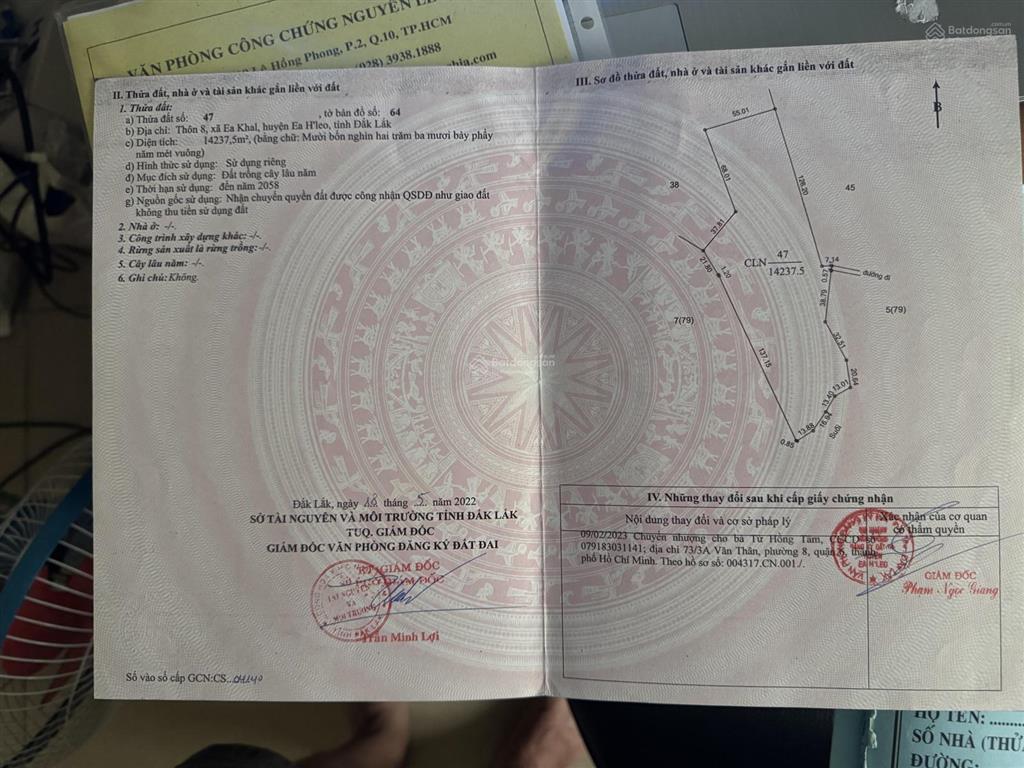 Bán đất tại ea khăl, ea h'leo, đắk lắk, giá cực chất 1,5 tỷ, 14237.5m2