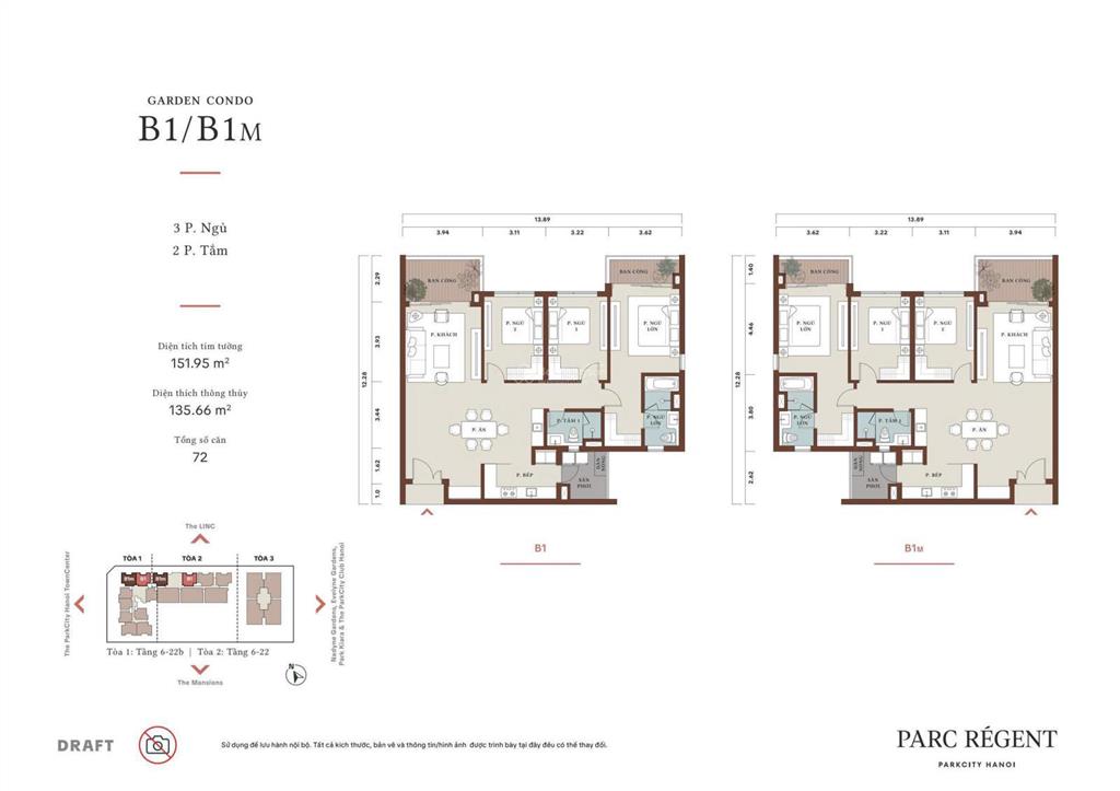 Chủ nhà chuyển công tác cần bán 3 pn 135m2 chung cư parc régent giá 15.6 tỷ bphí.  0963 689 ***