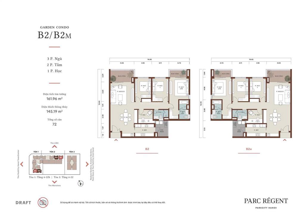 Bán căn 3 ngủ+1 diện tích 145,2m parc régent giá cực tốt nhỉnh 16,5 tỷ.  0963 689 ***