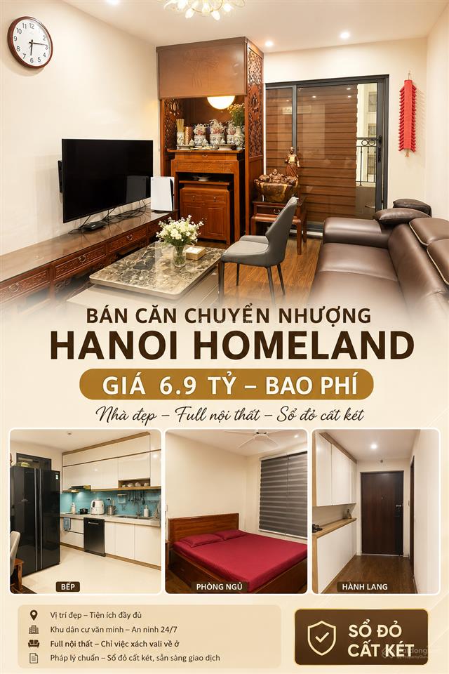 Hàng hiếm  chuyển nhượng căn 3pn đẹp hà nội homeland