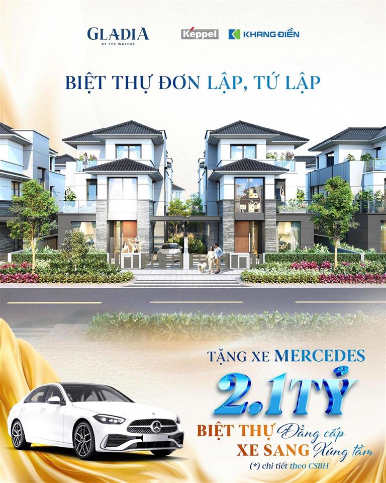 Trực tiếp chủ đầu tư khang điền  nhà phố liền kề, biệt thự gladia mt võ chí công  0919 070 ***