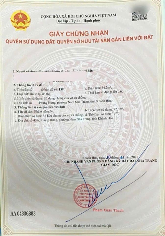 Bán nhà 2,5 tầng mới đẹp hẻm đường phùng hưng, phước long, nam nha trang