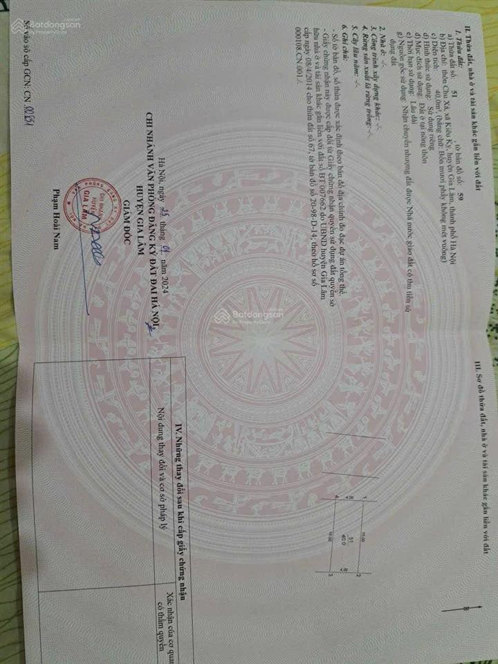 Bán đất tái định cư kiêu kỵ  đối diện vườn hoa  chỉ 4.9 tỷ  kiêu kỵ, gia lâm, hà nội.