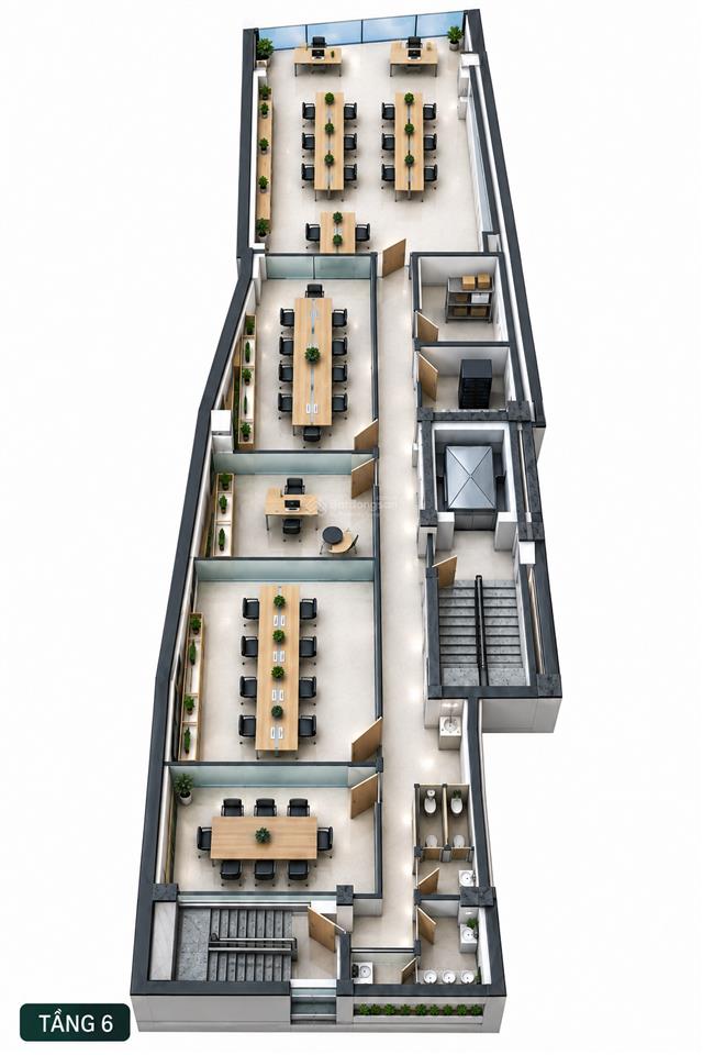 Văn phòng ngay ngã 4 hàng xanh  dt 210m2  fitout sẵn chỉ từ 10$