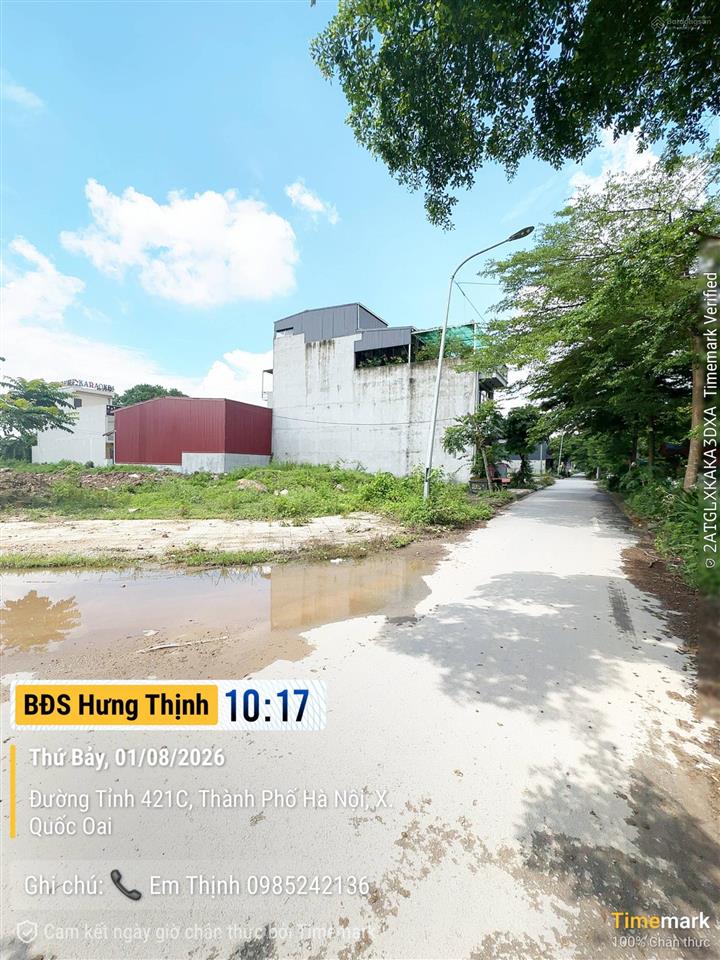 Gia đình cần bán lô góc 77m mặt đường đôi khu đấu giá khánh tân, sài sơn. quốc oai.  0985 242 ***