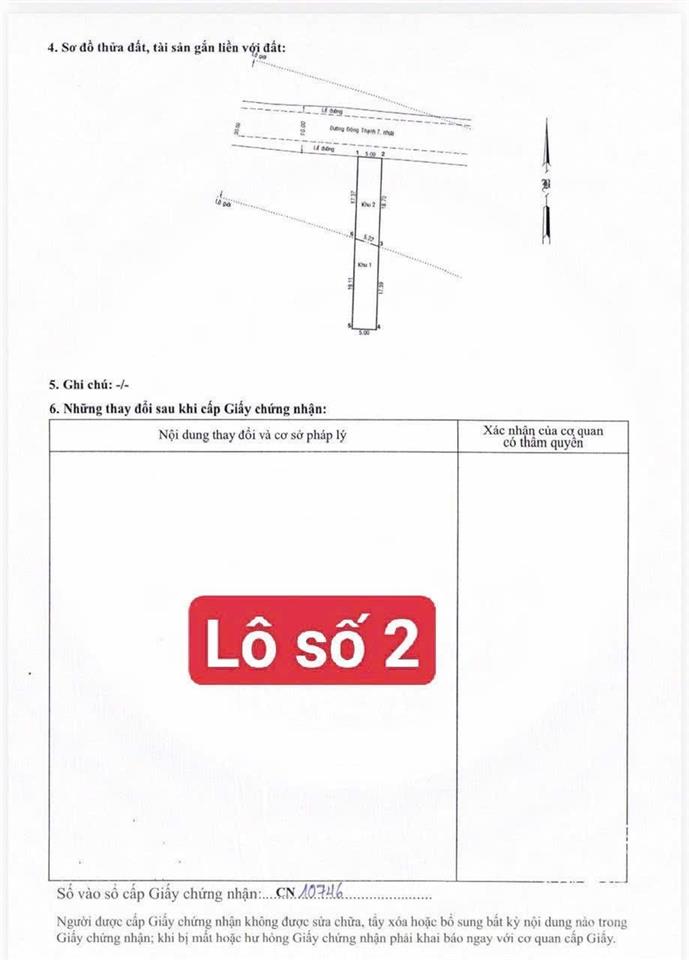 Chính chủ cần gửi bán lô đất 5m x 36.6m mặt tiền đường đông thạnh 7 sát bên quận 12, gò vấp