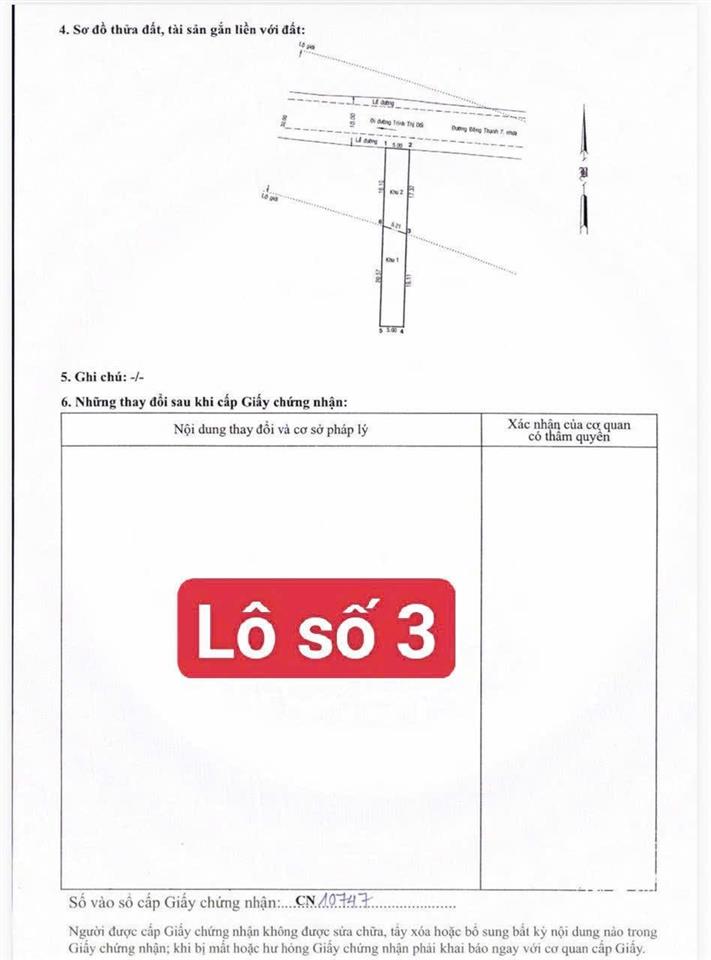 Chính chủ cần gửi bán lô đất 5m x 36.6m mặt tiền đường đông thạnh 7 sát bên quận 12, gò vấp