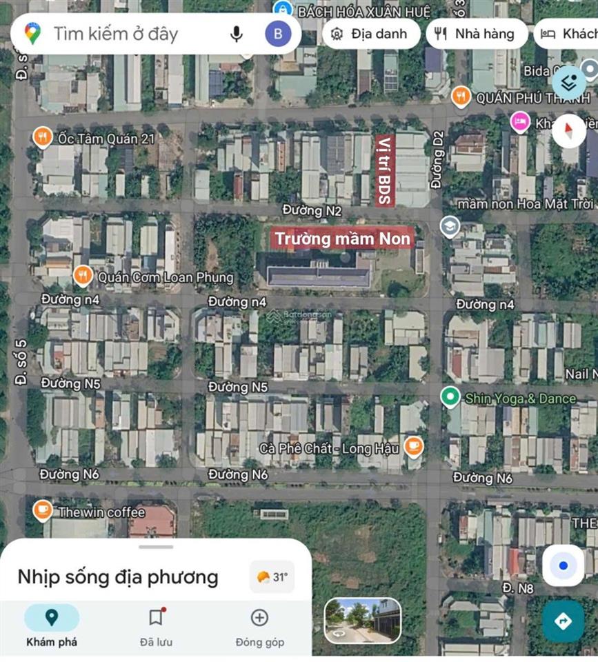 Bán đất nền "mặt tiền view trường học nhân lễ" đường n2(12m) giá 2 ty 600tr. dt 90m2(5x18)
