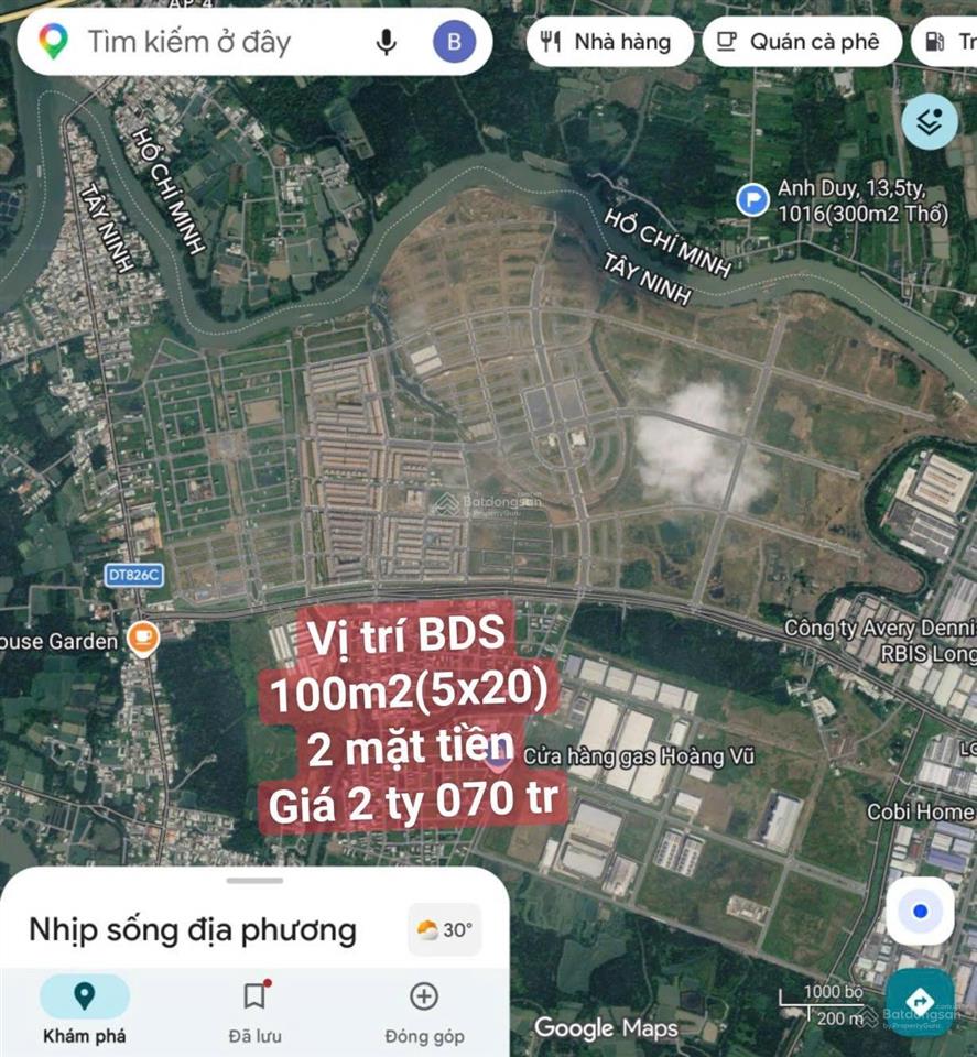 Bán đất nền 2 mặt tiền trước sau dt 100m2(5x20) trên đường số 14 rộng 13m. giá chỉ 2 ty 070 tr
