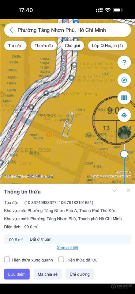 Chính chủ gửi lô đất 100 mét vuông hẻm xe hơi đường thông, p. tăng nhơn phú, hcm.