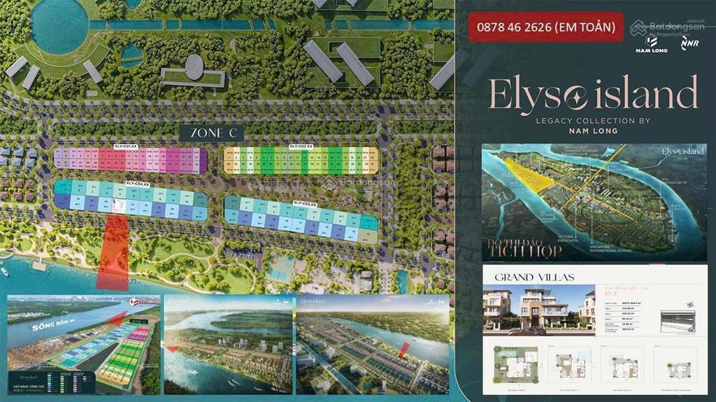 Suất ngoại giao  mặt tiền sông sài gòn  biệt thự đơn lập elyse island, dt 20x22.5m, chỉ 59.5tỷ