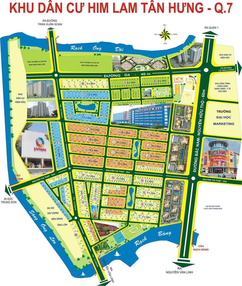 Bán đất góc dt 20x20m khu him lam, phường tân hưng, quận 7, vị trí đẹp view hồ sen, giá 90 tỷ