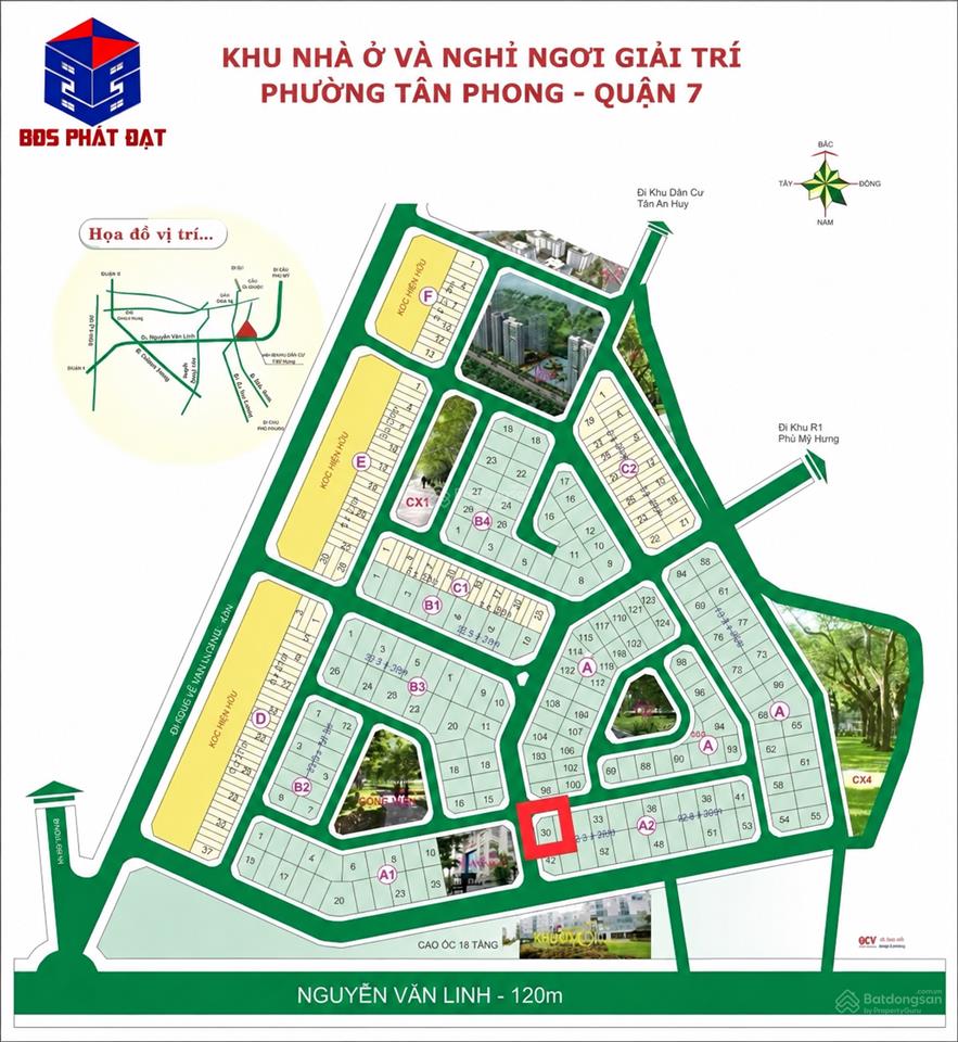 Bán đất khu nhà ở và nghỉ ngơi giải trí tân phong ngay siêu thị vivo q7, dt 250m2 giá 29,5 tỷ