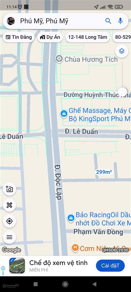 Mình bán cho gđ lô đất biệt thự, mặt tiền đường 6 lane, có vỉa hè. trung tâm phường phú mỹ gần ql51