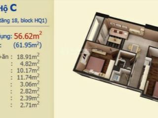 Bán căn góc 61m2 tầng thấp hqc plaza giá chỉ 1.350 tỷ, nhà trống nhận nhà ở ngay.  0937 379 ***