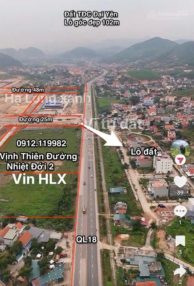 Lô góc đẹp nhất tái định cư đại yên dự án hạlongxanh của vingroup tại quảng ninh