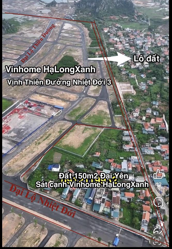 Đất dân 150m2 đại yên, sát bên cạnh dự án vinhomes hạ long xanh