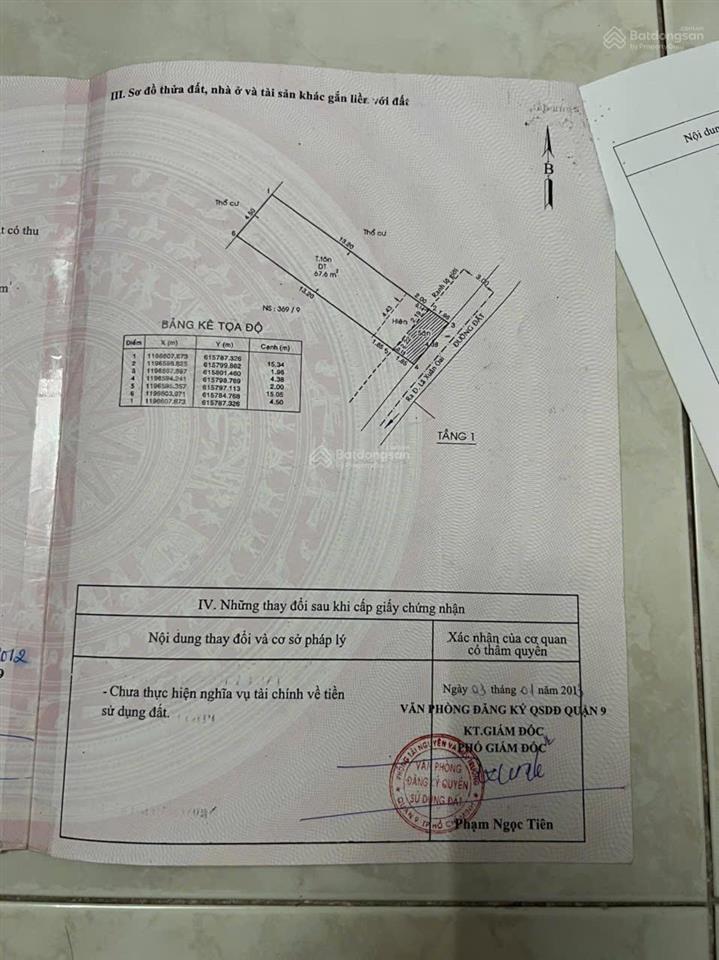 Chủ cần bán nhà hẻm đường lã xuân oai đang mở rộng 30m. hẻm 3m diện tích 67m, ngang 4,5m full thổ