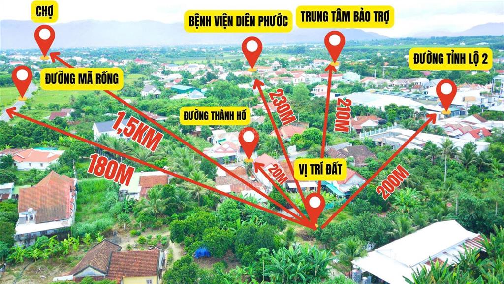 Đất diên phước sát thành hồ, gần tỉnh lộ 2 850 triệu.