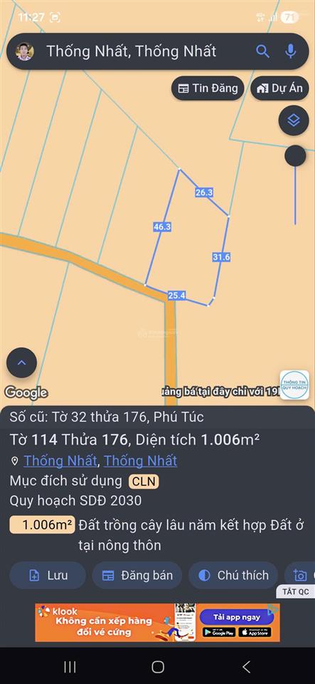Bán đất gấp tại xã phú túc, 350 triệu, 1000m2, pháp lý đầy đủ